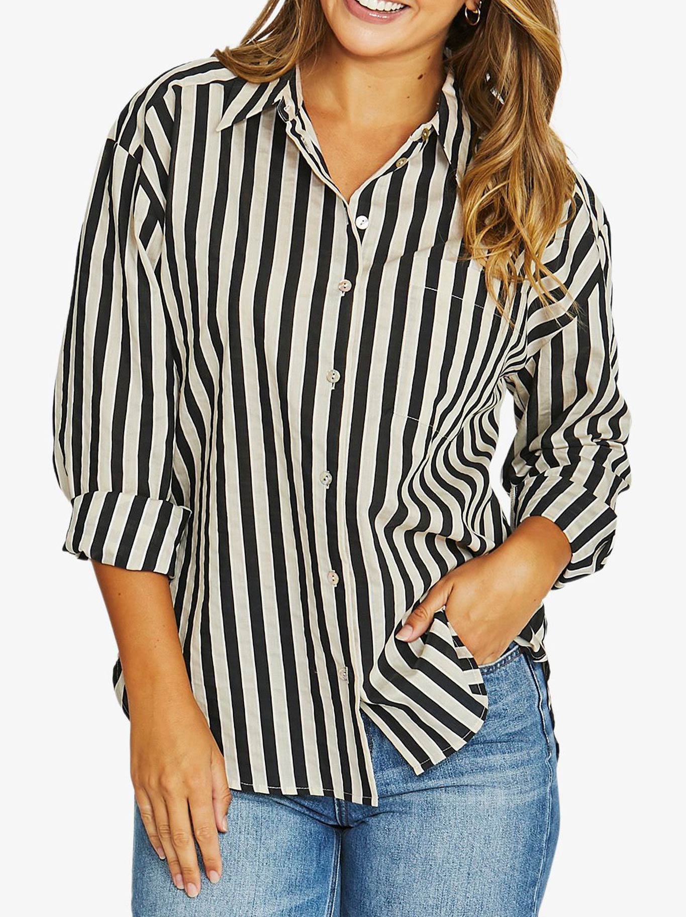 JUMP RIBBON STRIPE LONG SLEEVE SHIRT