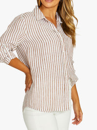 JUMP STRIPED LINEN SHIRT