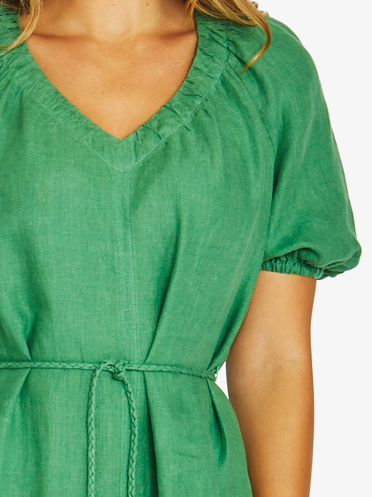 JUMP GATHER V NECK DRESS