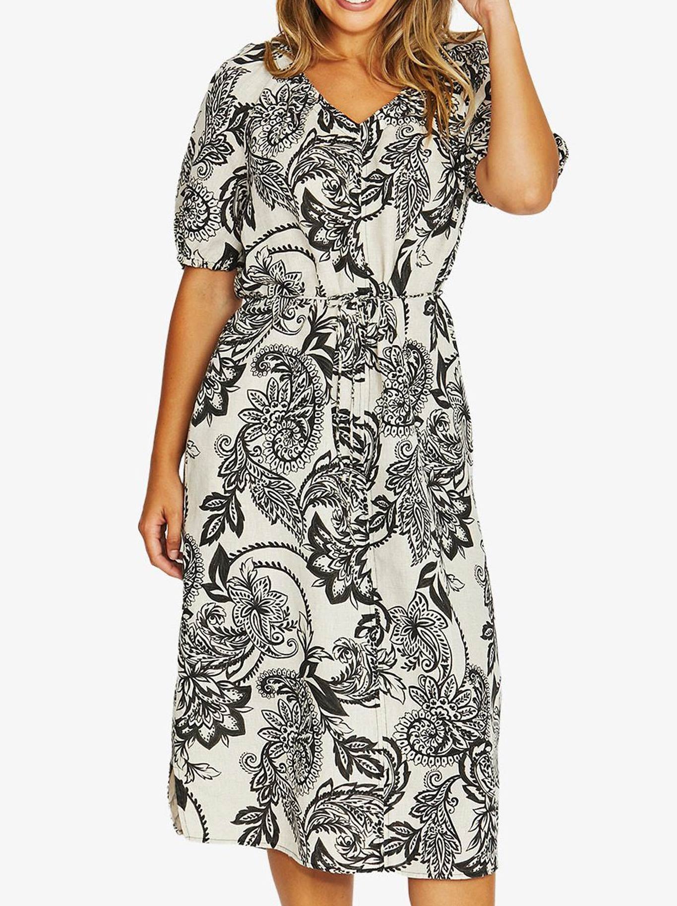 JUMP BOHEMIA SHORT SLEEVE TIE DRESS