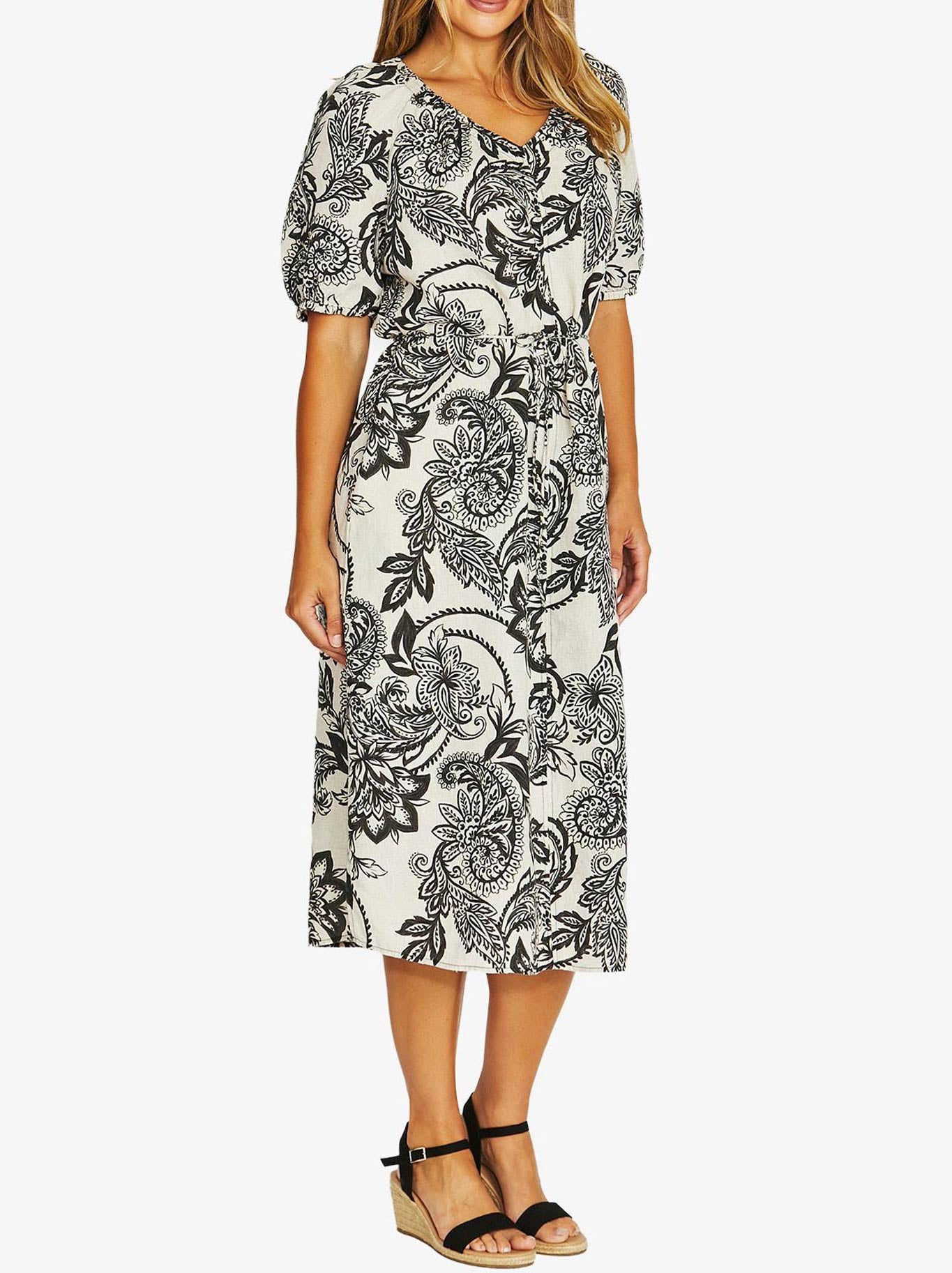 JUMP BOHEMIA SHORT SLEEVE TIE DRESS