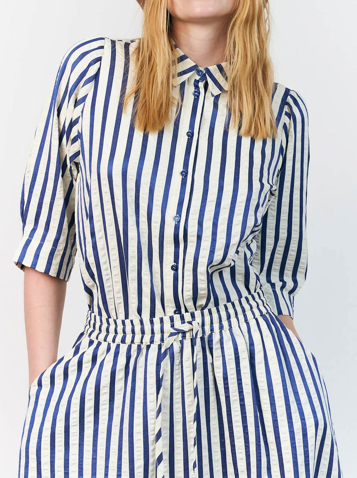 LOLLYS LAUNDRY BONO SHIRT BLUE