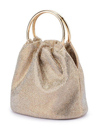 OLGA BERG MABEL CRYSTAL TOP HANDLE BAG