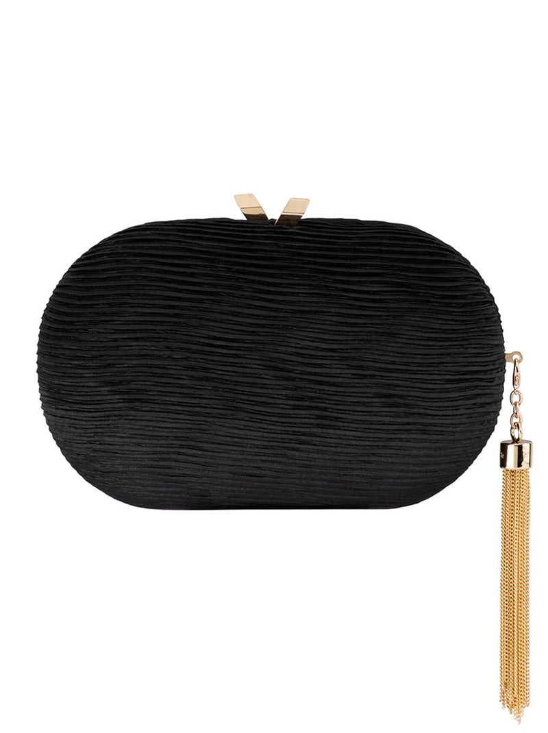 OLGA BERG NATALIE PLEATED CLUTCH