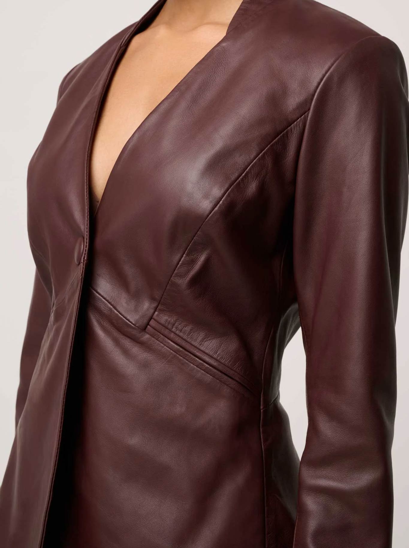 ONCE WAS CALYPSO LEATHER BLAZER