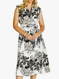 PINGPONG FLORAL SLEEVELESS SHIRT DRESS