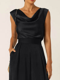 SACHA DRAKE LUXE COWL BIAS TOP