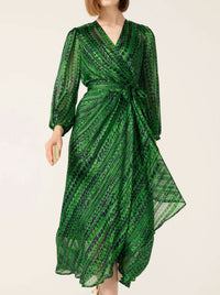 SACHA DRAKE SAVOIR MIDI WRAP DRESS