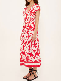 STAPLE THE LABEL SERATA SHIRRED MIDI DRESS