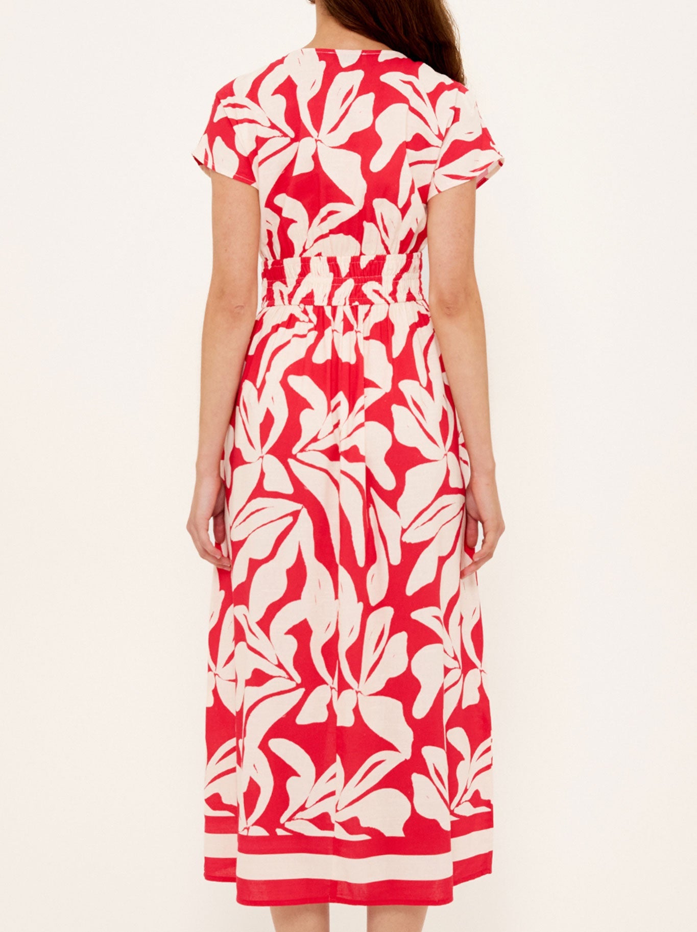 STAPLE THE LABEL SERATA SHIRRED MIDI DRESS