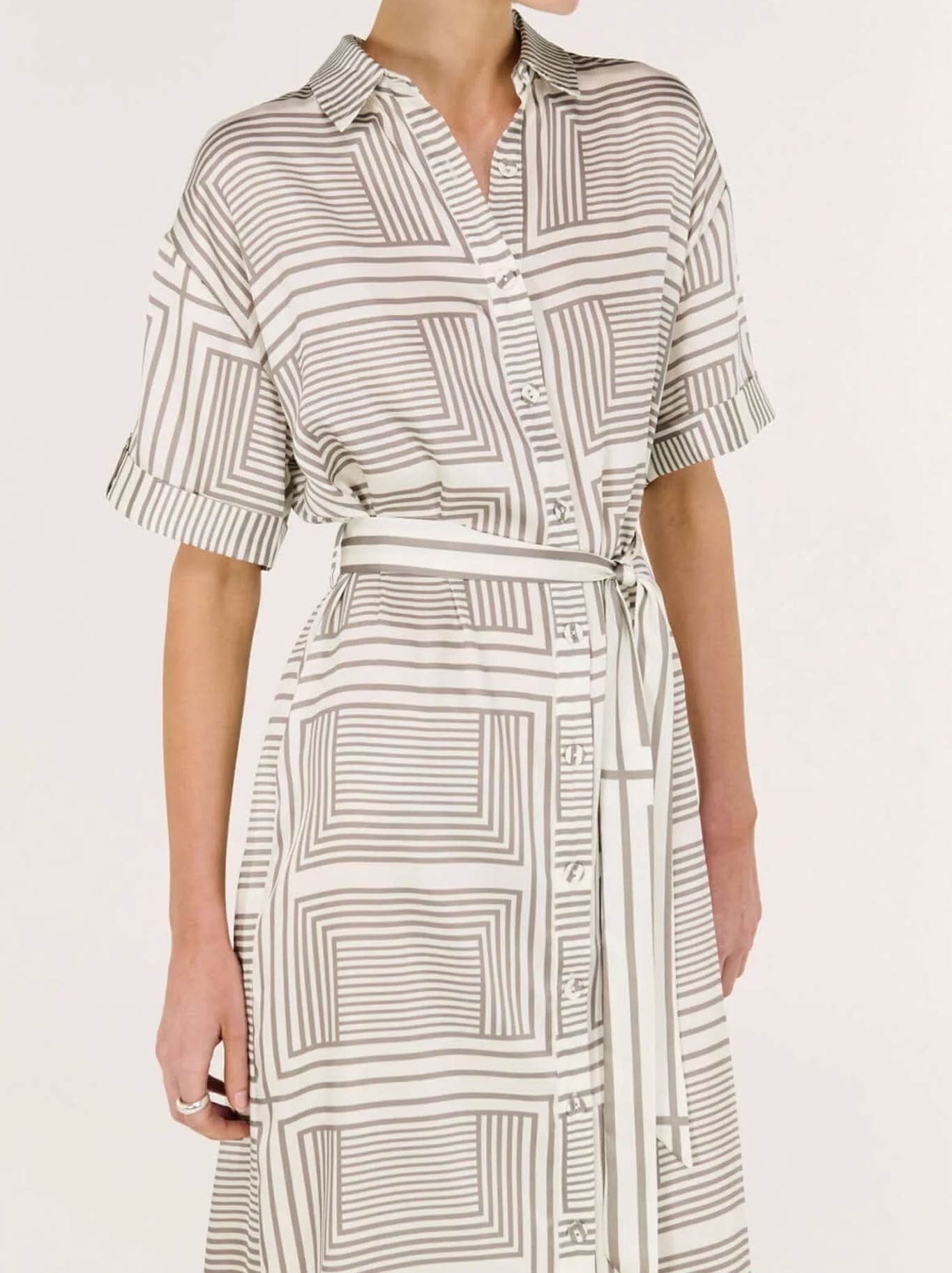 STAPLE THE LABEL SIPHON MIDI SHIRT DRESS