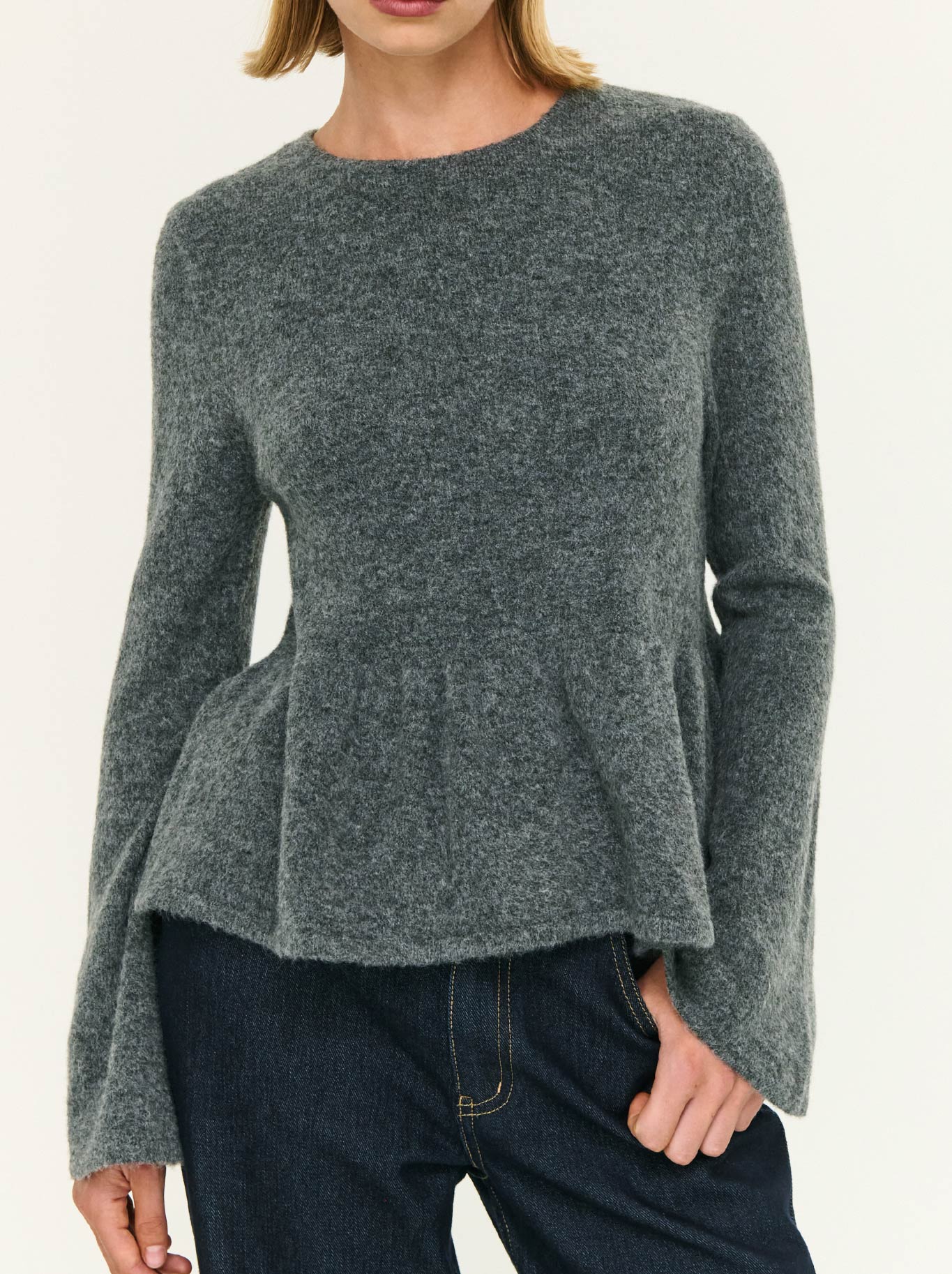 STAPLE THE LABEL NOELLE PEPLUM KNIT TOP