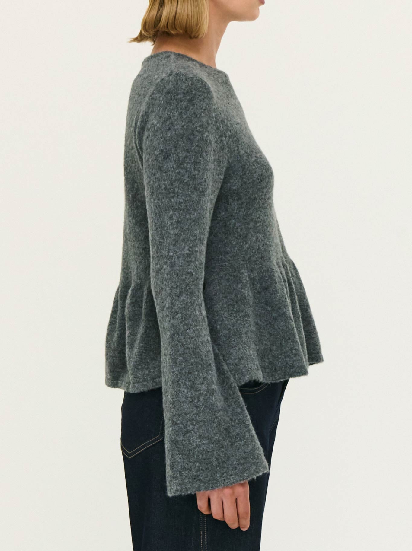 STAPLE THE LABEL NOELLE PEPLUM KNIT TOP