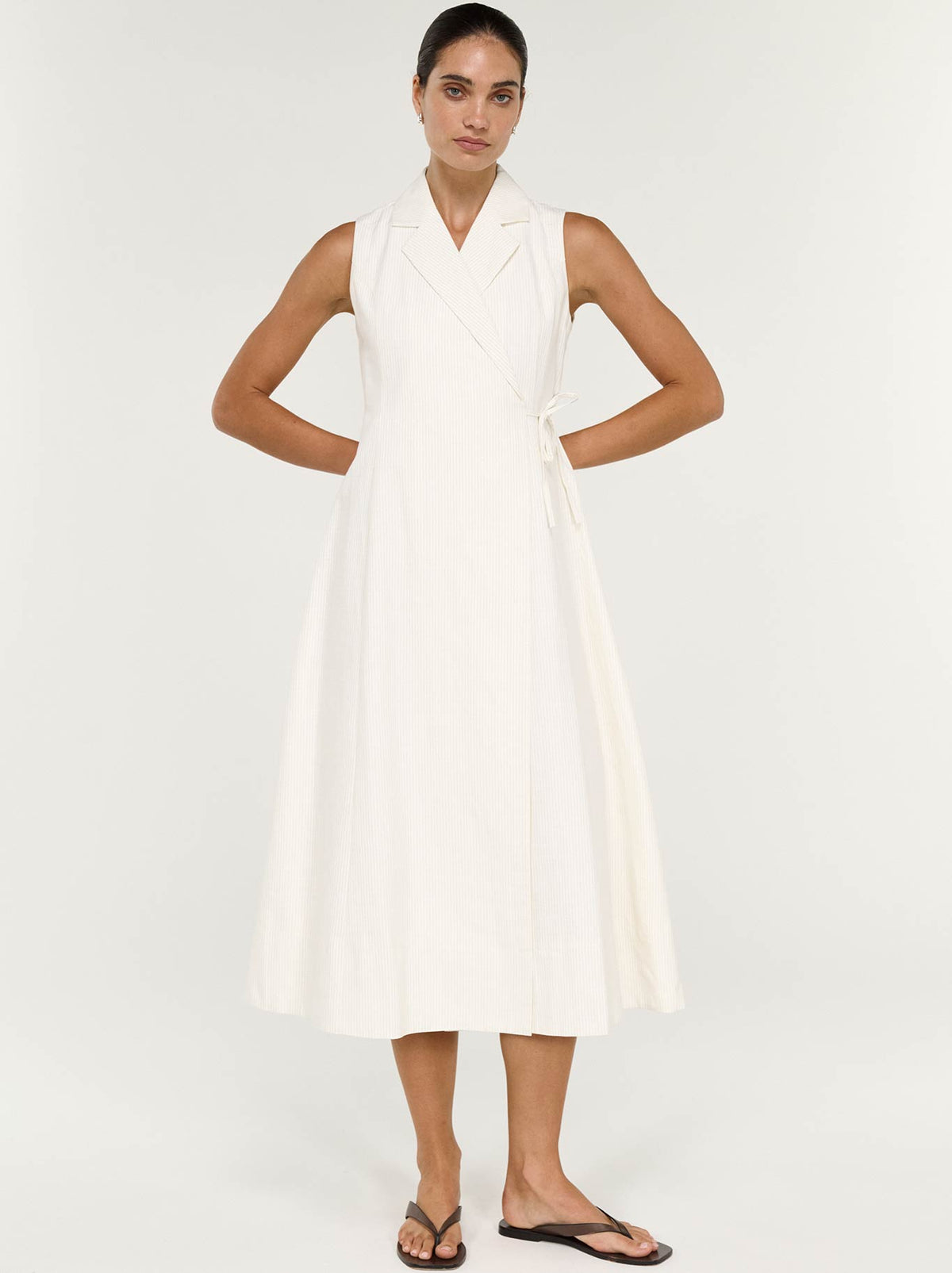 STAPLE THE LABEL SAVINA WRAP MIDI DRESS