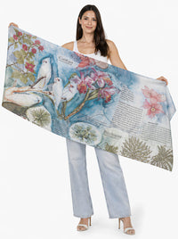 THE ARTISTS LABEL BIRD LIFE SILK SCARF