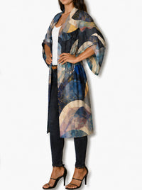 THE ARTISTS LABEL CELESTIAL WAVES LONG SILK KIMONO