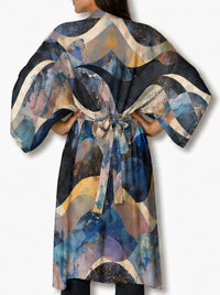 THE ARTISTS LABEL CELESTIAL WAVES LONG SILK KIMONO