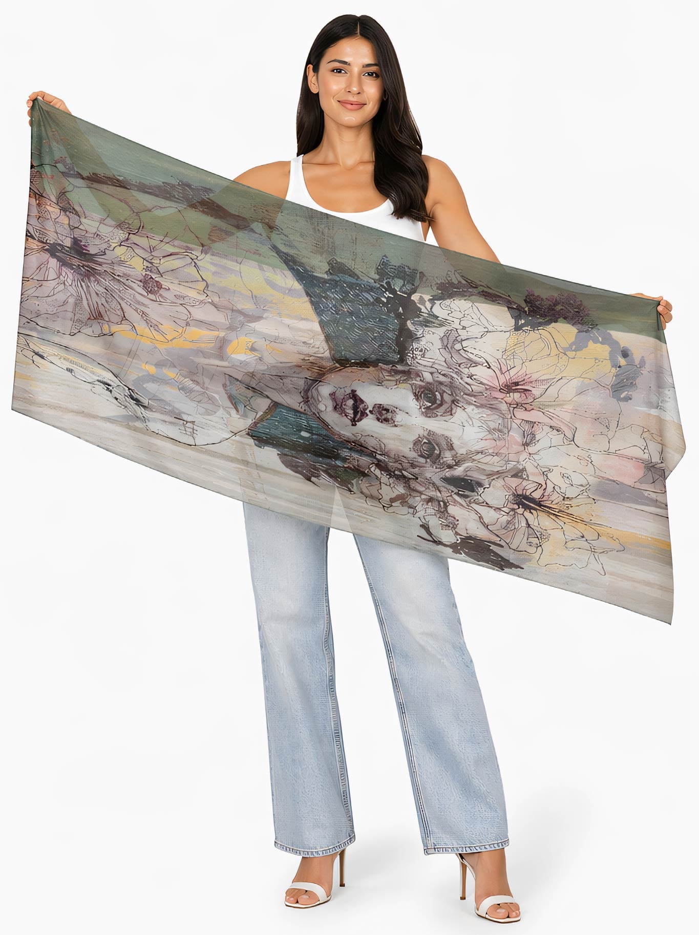 THE ARTISTS LABEL DREAMY FLORAL MUSE SCARF