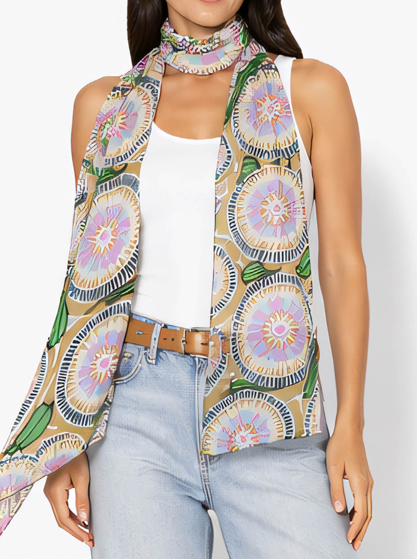 THE ARTISTS LABEL GUMNUTS AND LEAVES SCARF
