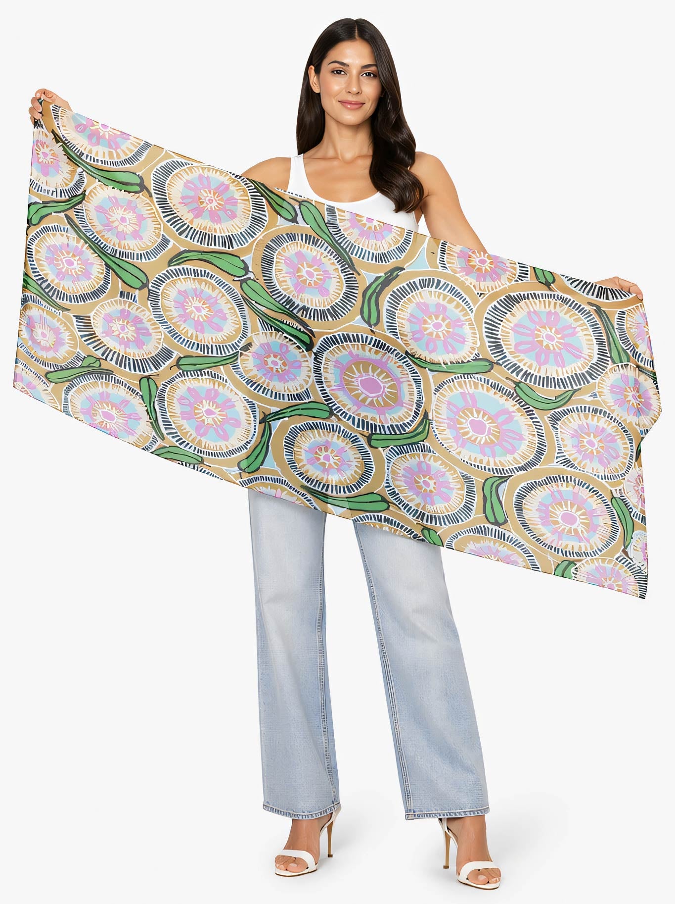 THE ARTISTS LABEL GUMNUTS AND LEAVES SCARF
