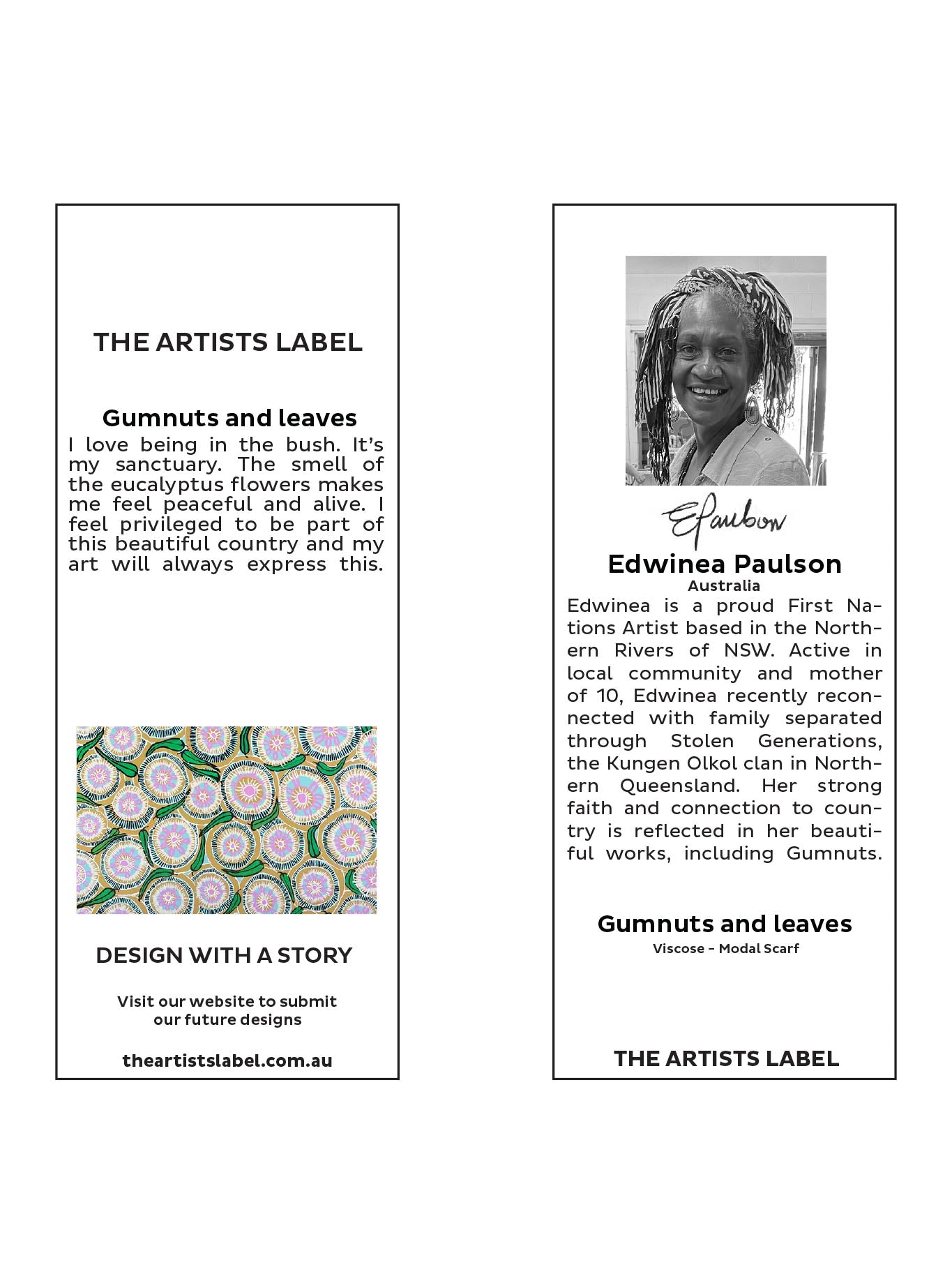 THE ARTISTS LABEL GUMNUTS AND LEAVES SCARF