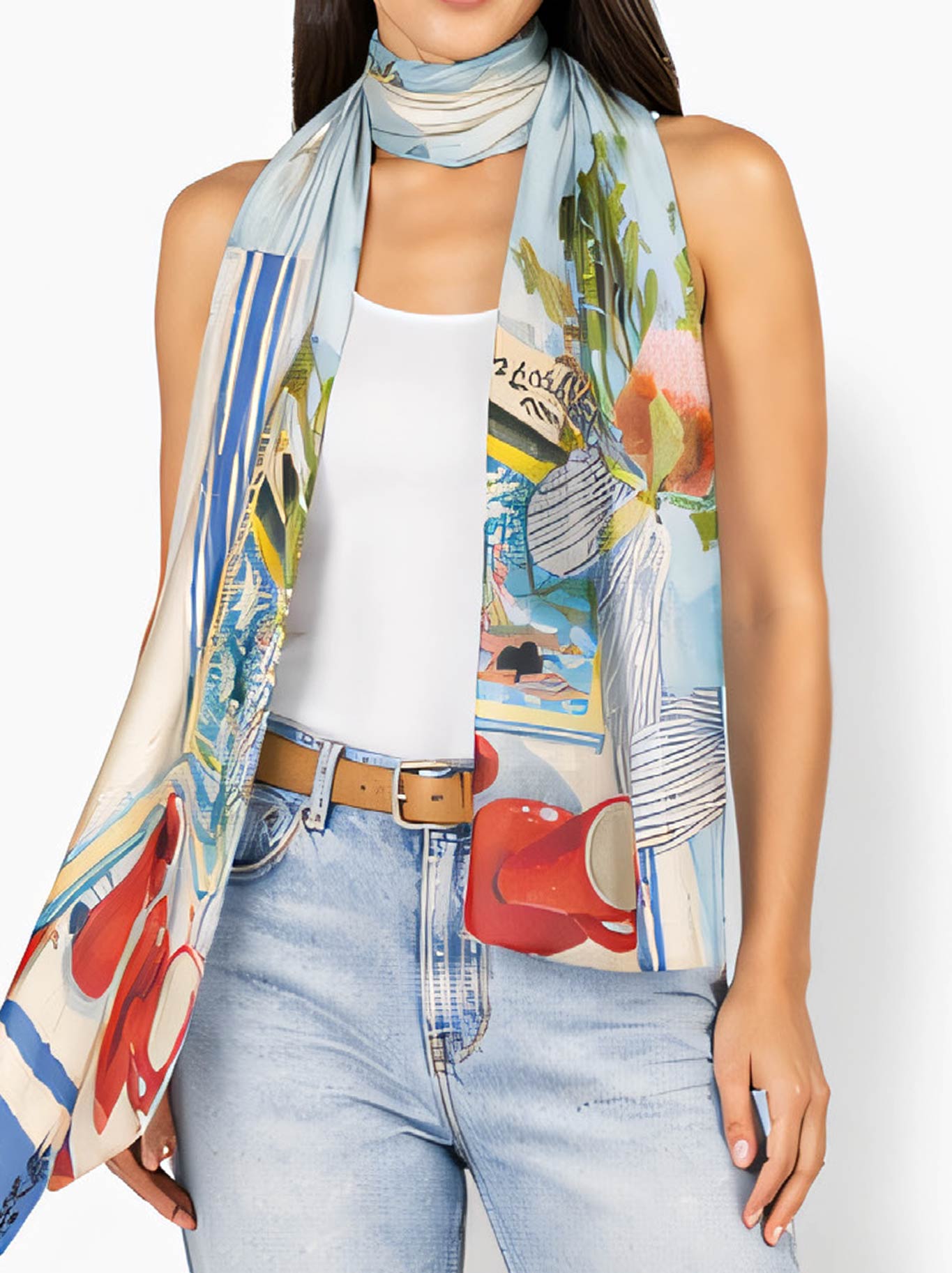 THE ARTISTS LABEL TWO BANKSIAS AND HOCKNEY SCARF