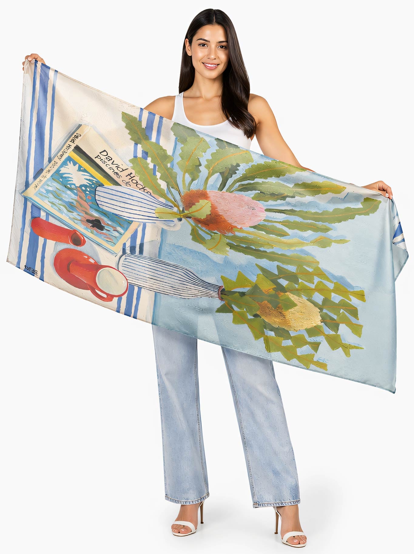 THE ARTISTS LABEL TWO BANKSIAS AND HOCKNEY SCARF