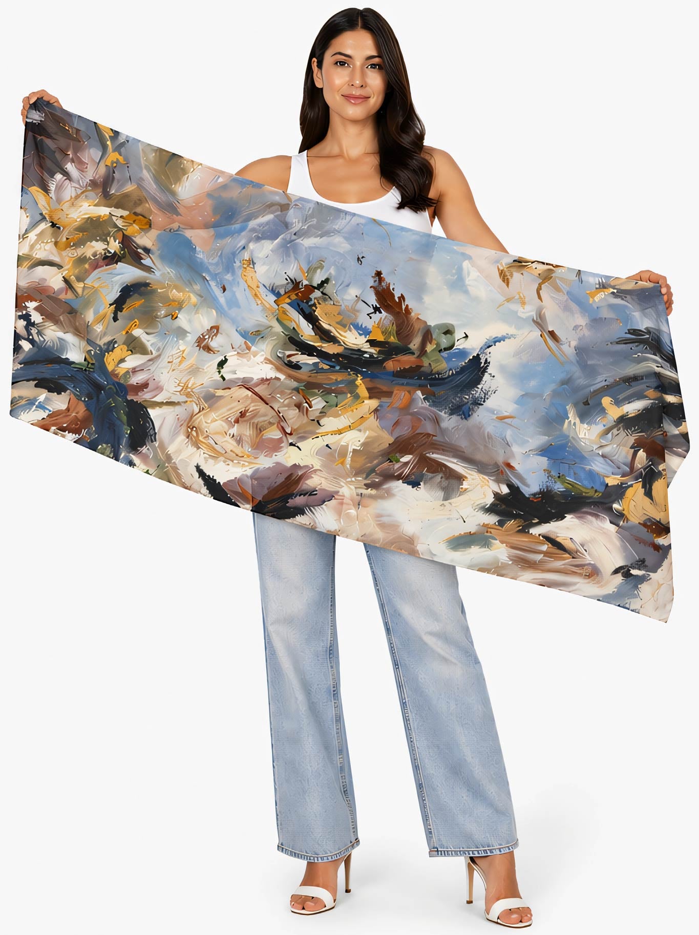 THE ARTISTS LABEL ECHOES OF CREATION WOOL SCARF