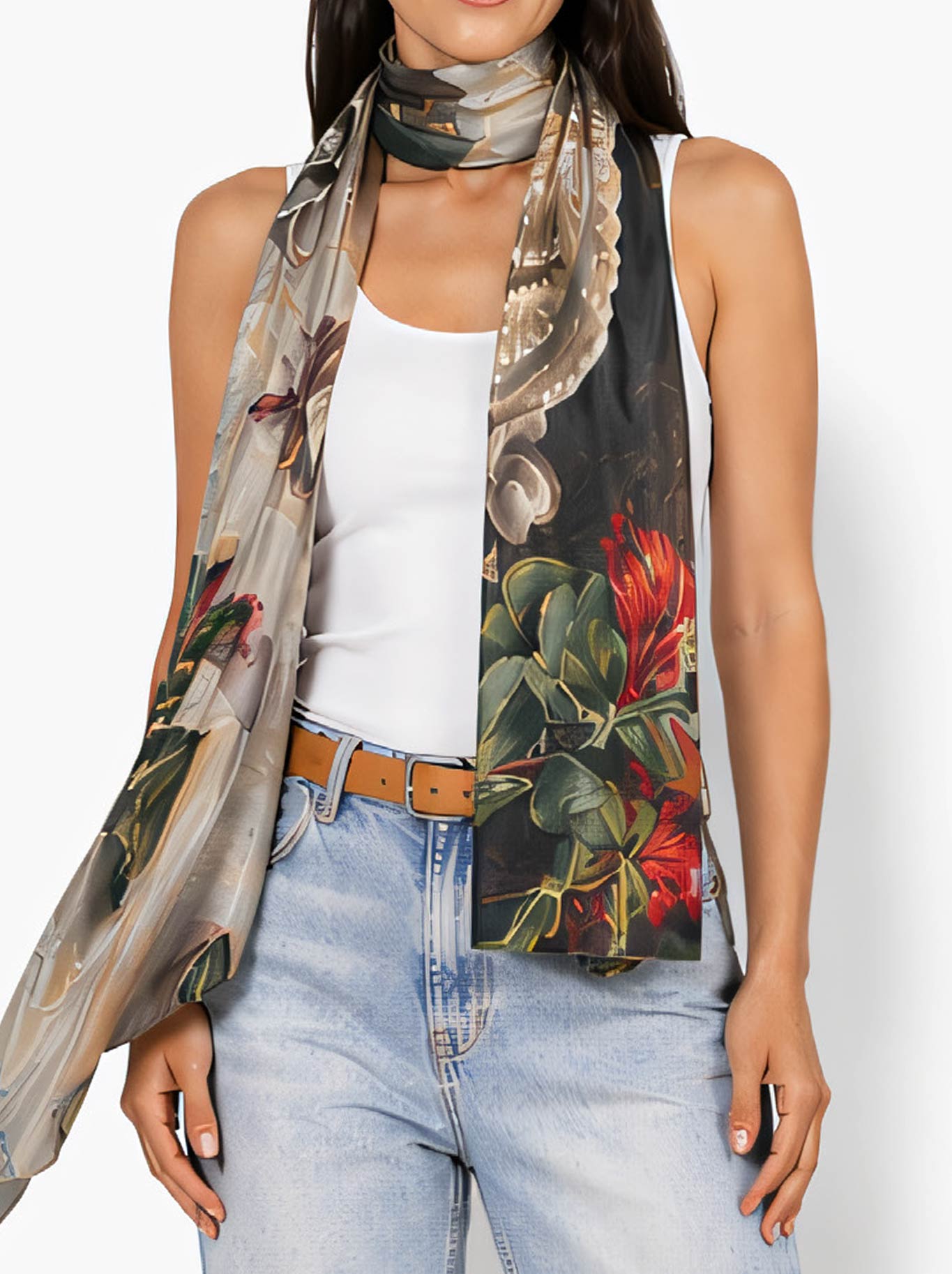 THE ARTISTS LABEL NAS IN A VASE SILK SCARF