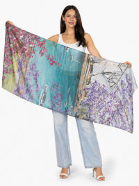 THE ARTISTS LABEL SYDNEY HARBOUR IN SPRING SILK SCARF