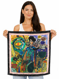 THE ARTISTS LABEL LADY KLIMT SILK SILK SQUARE SCARF