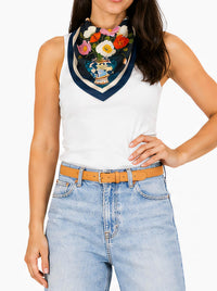 THE ARTISTS LABEL ICELANDIC POPPIES SILK SQUARE SCARF