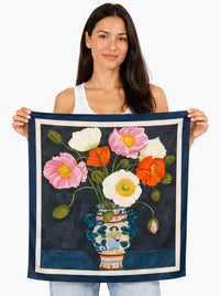 THE ARTISTS LABEL ICELANDIC POPPIES SILK SQUARE SCARF