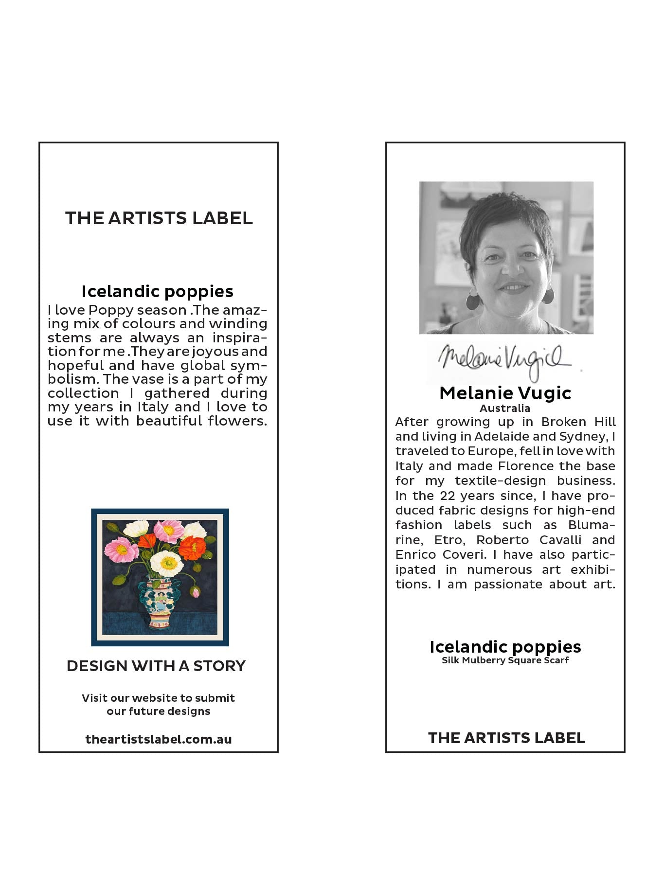 THE ARTISTS LABEL ICELANDIC POPPIES SILK SQUARE SCARF