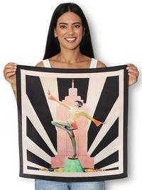 THE ARTISTS LABEL DECO GODDESS SILK SQUARE SCARF