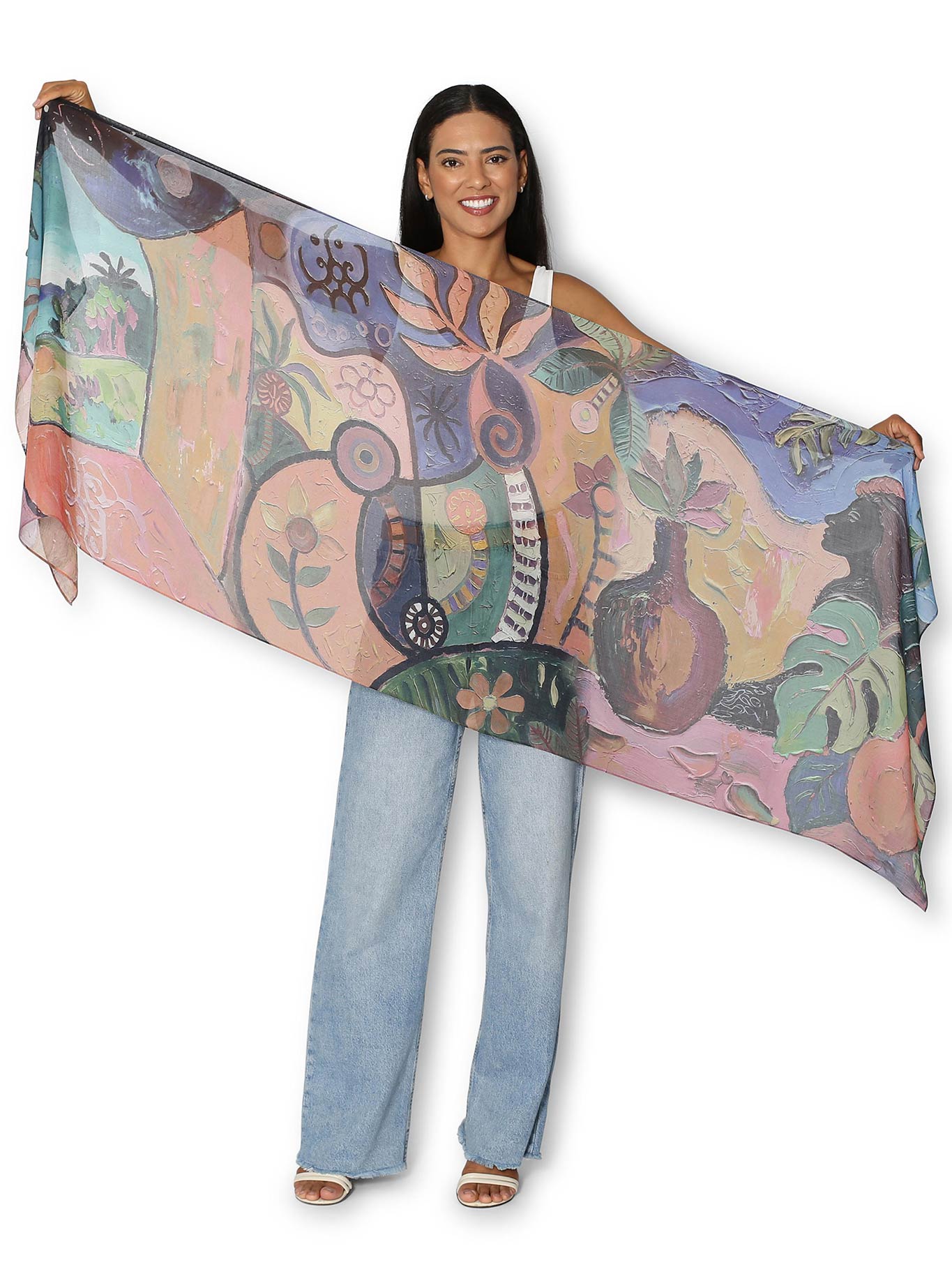 THE ARTISTS LABEL A DAY IN TAHITI SCARF