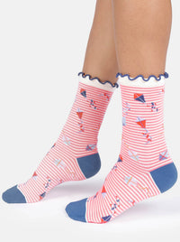 THOUGHT FLYING KITES BAMBOO FRILL CREW SOCKS