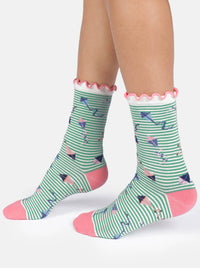 THOUGHT FLYING KITES BAMBOO FRILL CREW SOCKS