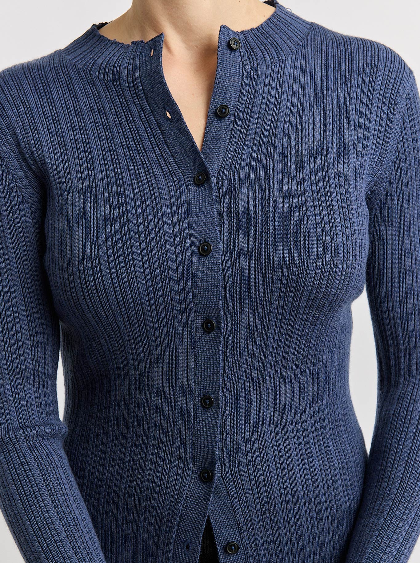 TOORALLIE VARIEGATED RIB CARDI
