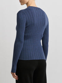 TOORALLIE VARIEGATED RIB CARDI