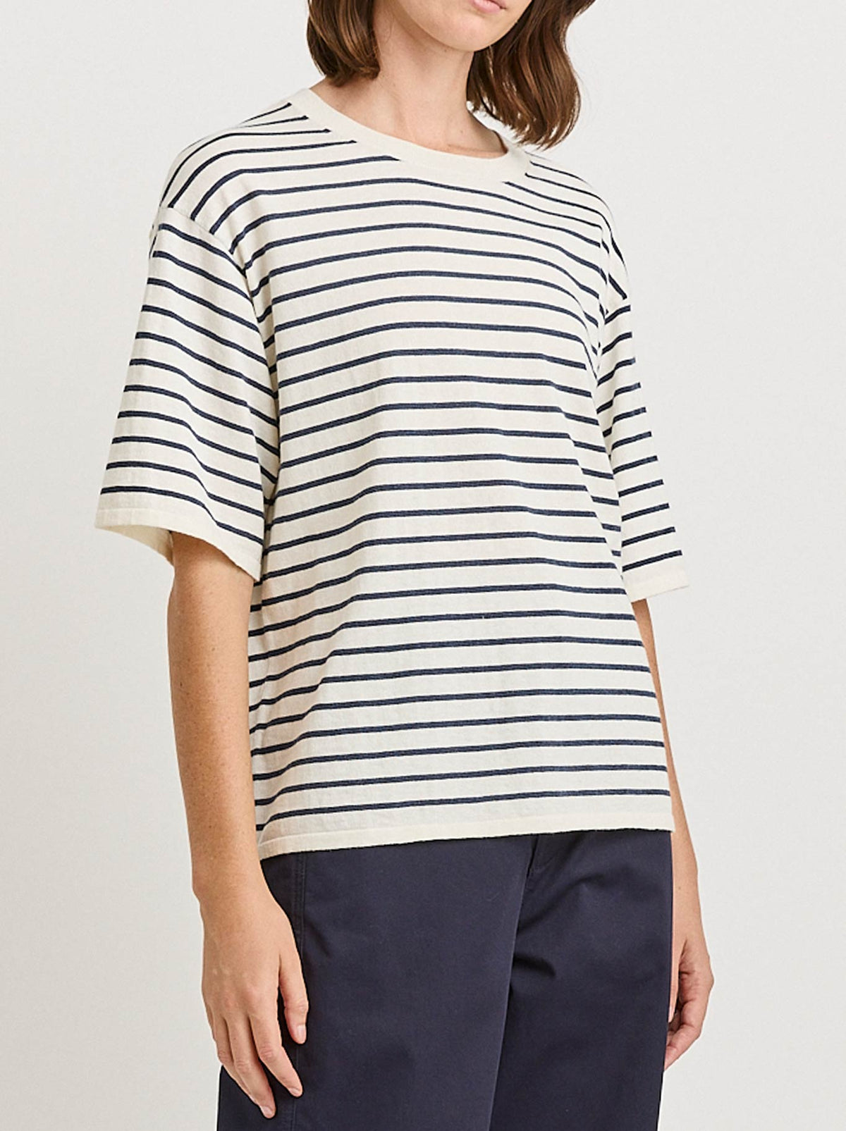 TOORALLIE RELAXED STRIPE KNIT TEE