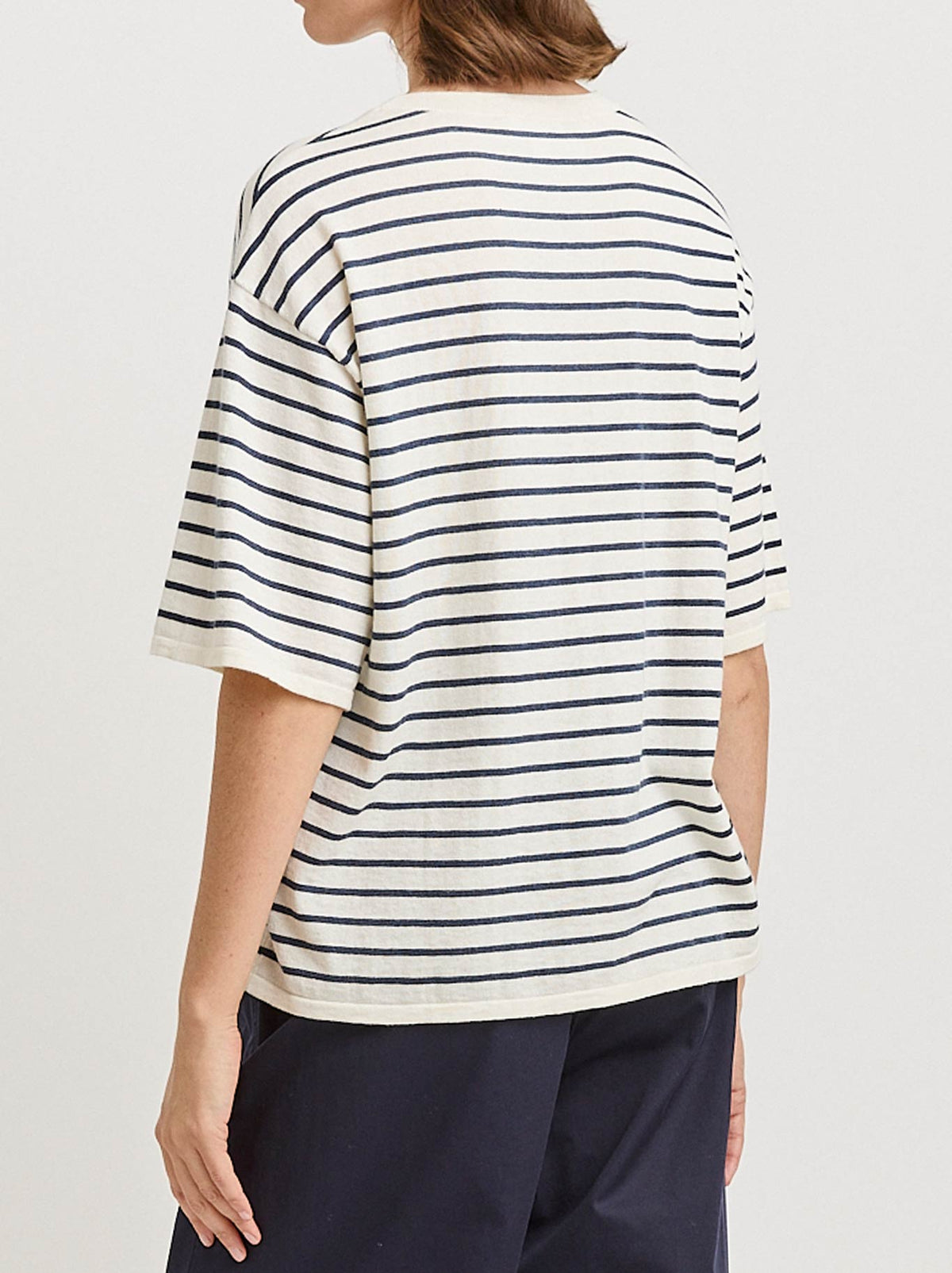 TOORALLIE RELAXED STRIPE KNIT TEE