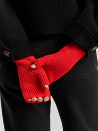 TOORALLIE FINE RIB OPEN MITTEN