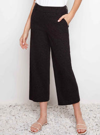 UP! TECHNO JACQUARD WIDE LEG CROP PANT