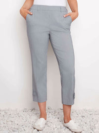 UP! TECHNO WIDE LEG CROP BUTTON TAB PANT