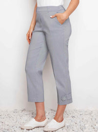 UP! TECHNO WIDE LEG CROP BUTTON TAB PANT